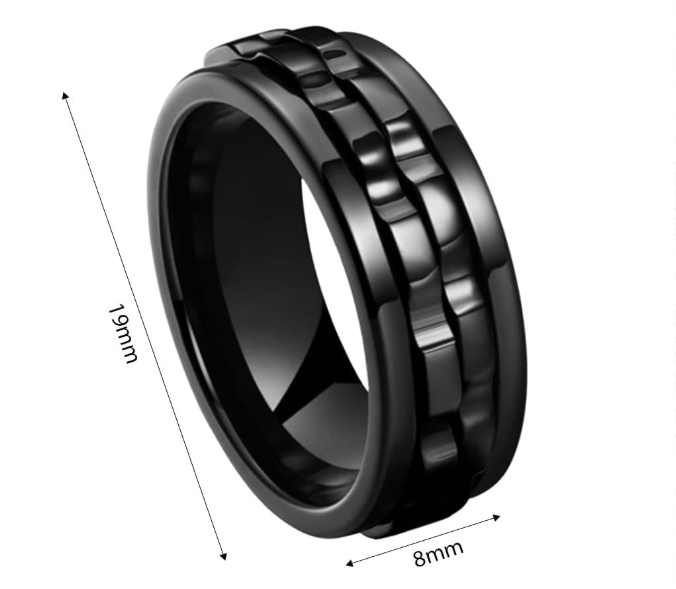 Stainless Steel Spinner Fidget Ring for Men