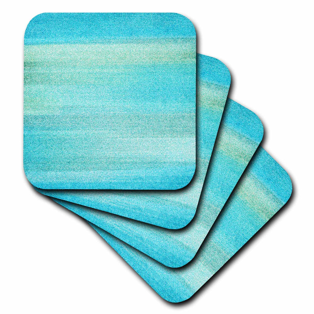 3dRose PS Beach - Abstract Aqua Sea beach theme art - Coasters (cst_152091)