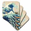 3dRose InspirationzStore Vintage Art - The Great Wave Off Kanagawa by Japanese Artist Hokusai - Dramatic Blue sea Ocean Ukiyo-e Print 1830 - Coasters (CST_155631)