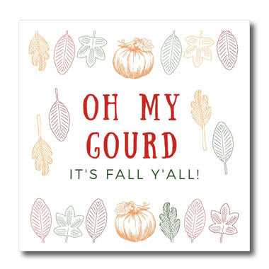 3dRose Oh My Gourd Its Fall Yall - Funny It is Autumn Y All... - Iron on Heat Transfers (ht-371839)